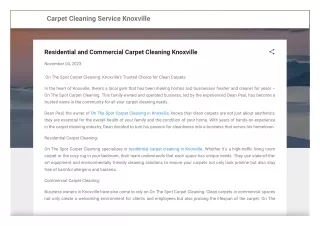 Residential and Commercial Carpet Cleaning in Knoxville, TN