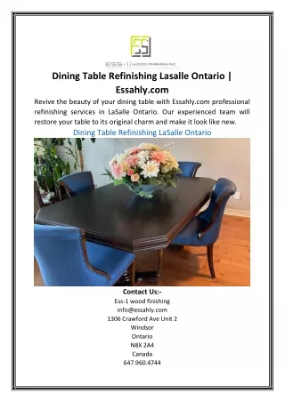 Dining Table Refinishing Lasalle Ontario | Essahly.com