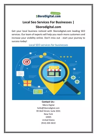 Local Seo Services For Businesses | 5borodigital.com