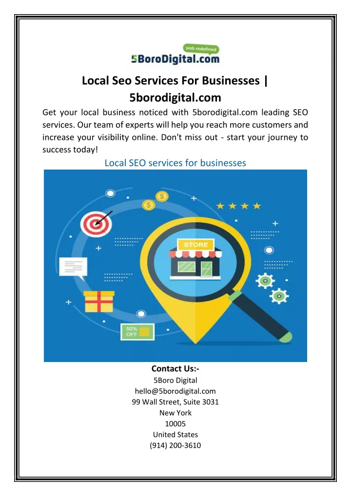 local seo services for businesses 5borodigital