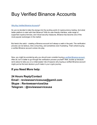 Buy Verified Binance Accounts