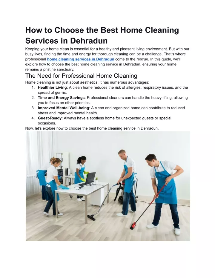 how to choose the best home cleaning services