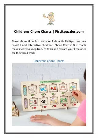 Childrens Chore Charts | Fistikpuzzles.com