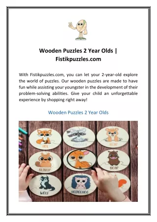 Wooden Puzzles 2 Year Olds | Fistikpuzzles.com