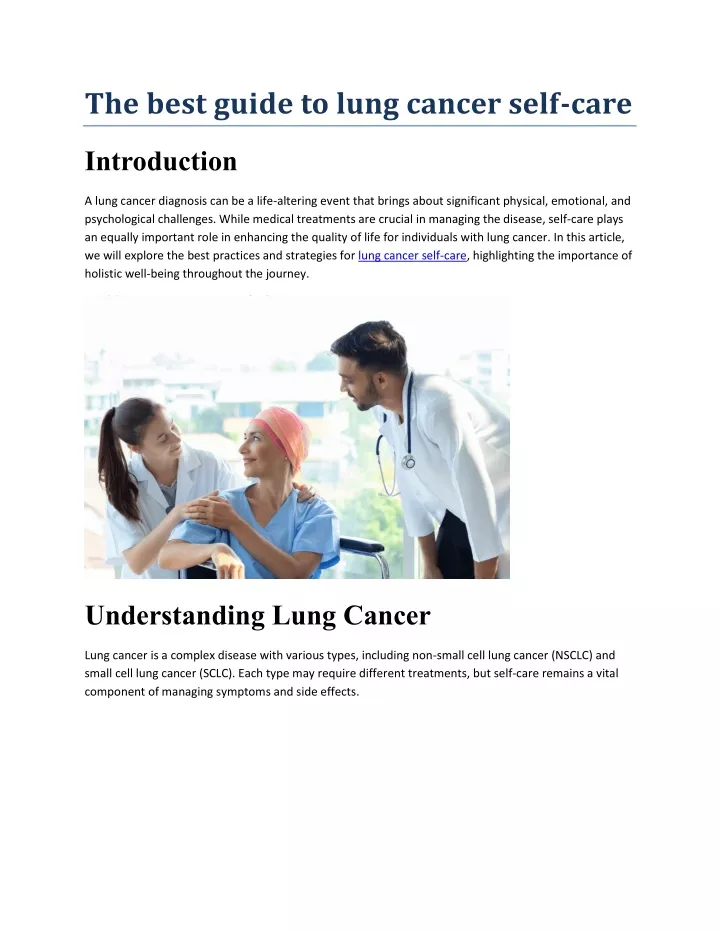 the best guide to lung cancer self care