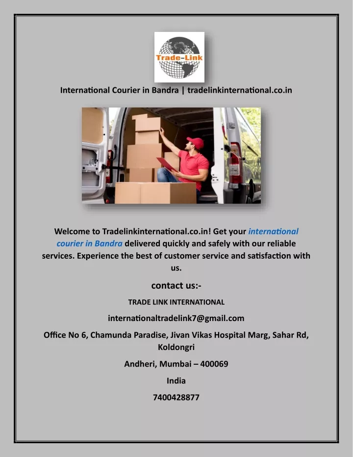 international courier in bandra