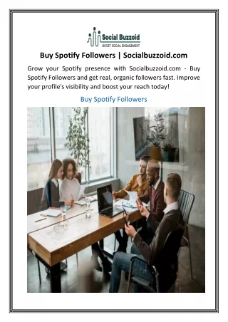 Buy Spotify Followers  Socialbuzzoid