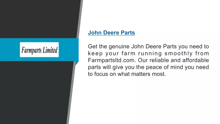 john deere parts