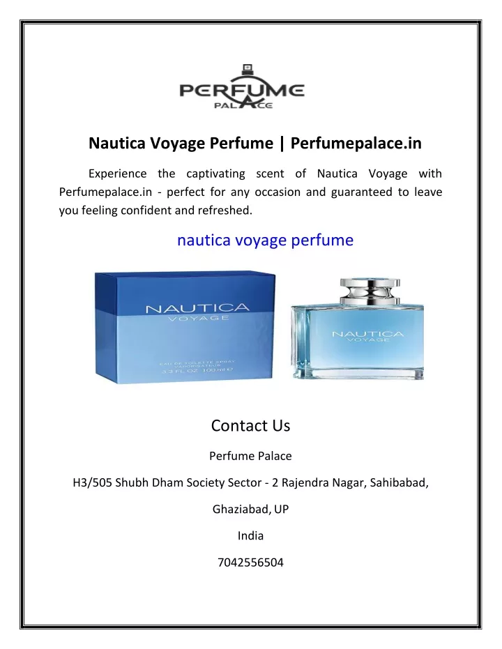 nautica voyage perfume perfumepalace in