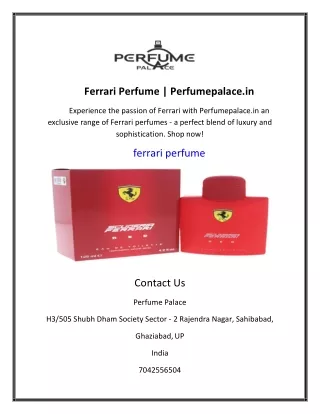 Ferrari Perfume | Perfumepalace.in