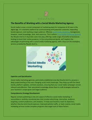 The Benefits of Working with a Social Media Marketing Agency