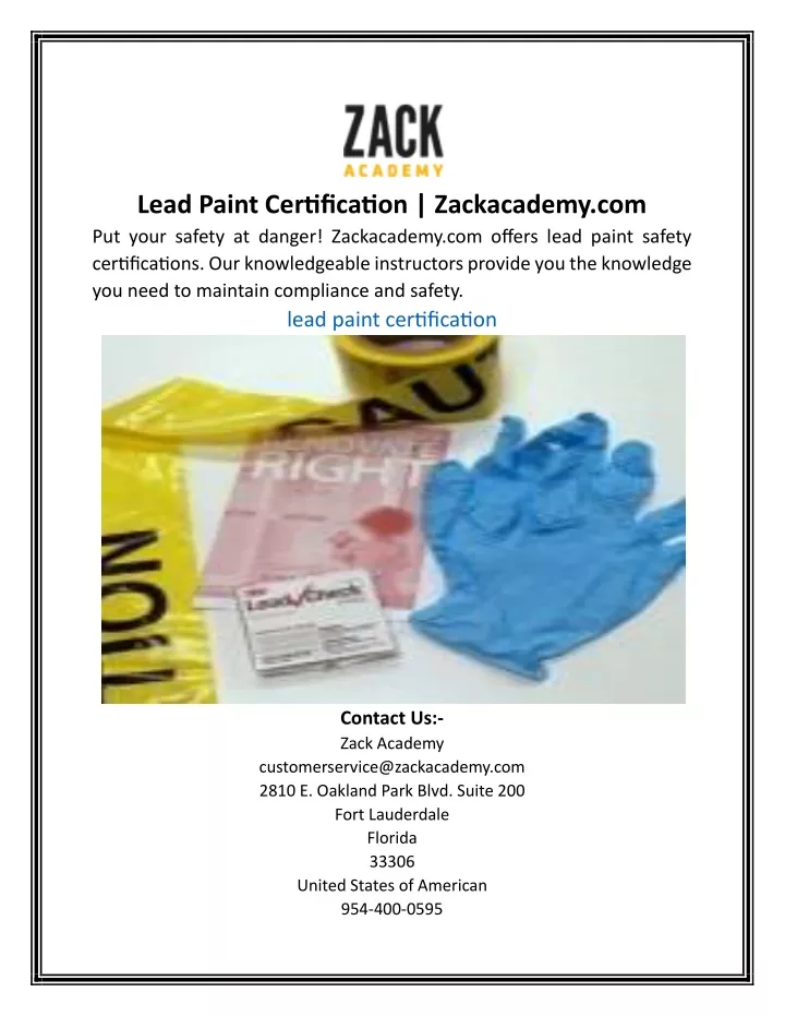 lead paint certification zackacademy com put your