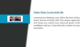 Online Music Lessons Kellyville | Learnmusicwithshaun.com