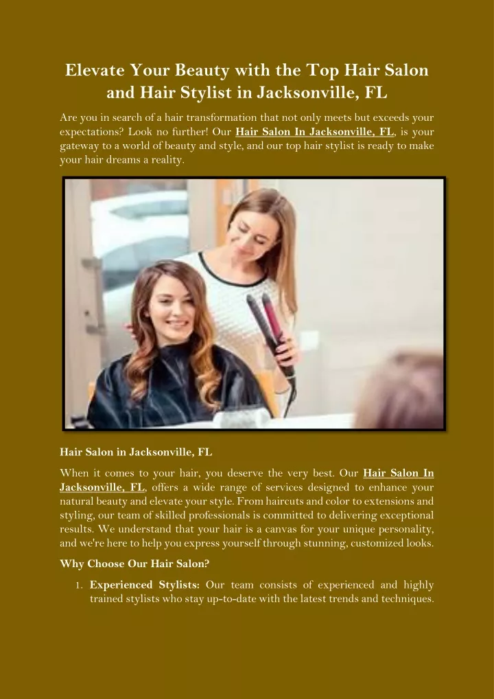 elevate your beauty with the top hair salon