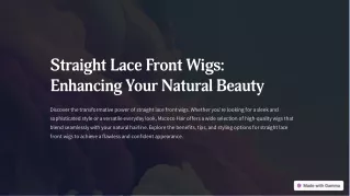 Straight Lace Front Wigs: Enhancing Your Natural Beauty