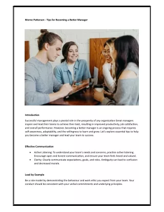 morne pa erson tips for becoming a be er manager