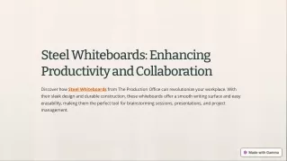 Steel Whiteboards: Enhancing Productivity and Collaboration
