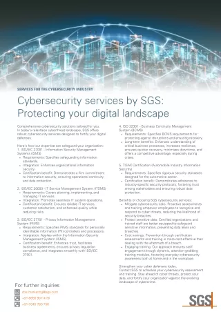Cybersecurity services by SGS: Protecting your digital landscape