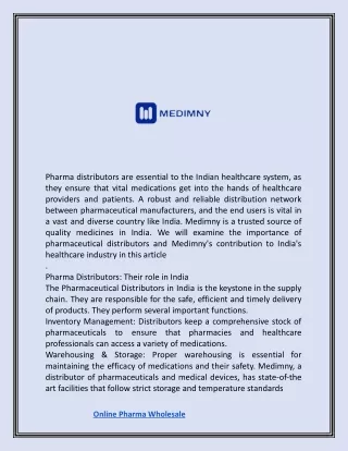 Medimny.com - Online Pharma Wholesale Excellence