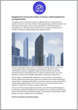 navigating pre construction condos in toronto
