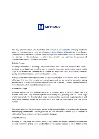 Medimny Your Gateway to Effortless Online Pharma Wholesale.docx