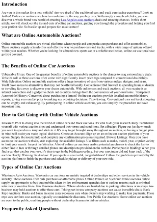 Discover the Adventure of Online Vehicle Auctions: Find Your Perfect Trip Today