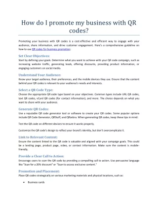 How do I promote my business with QR codes