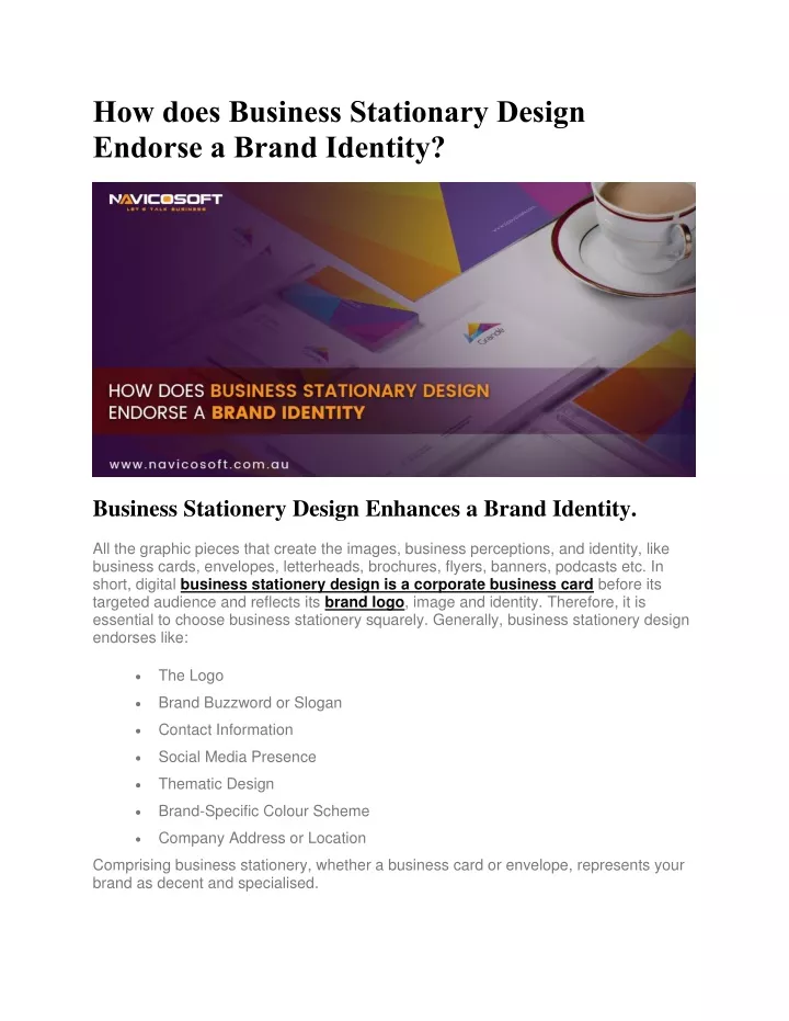 how does business stationary design endorse