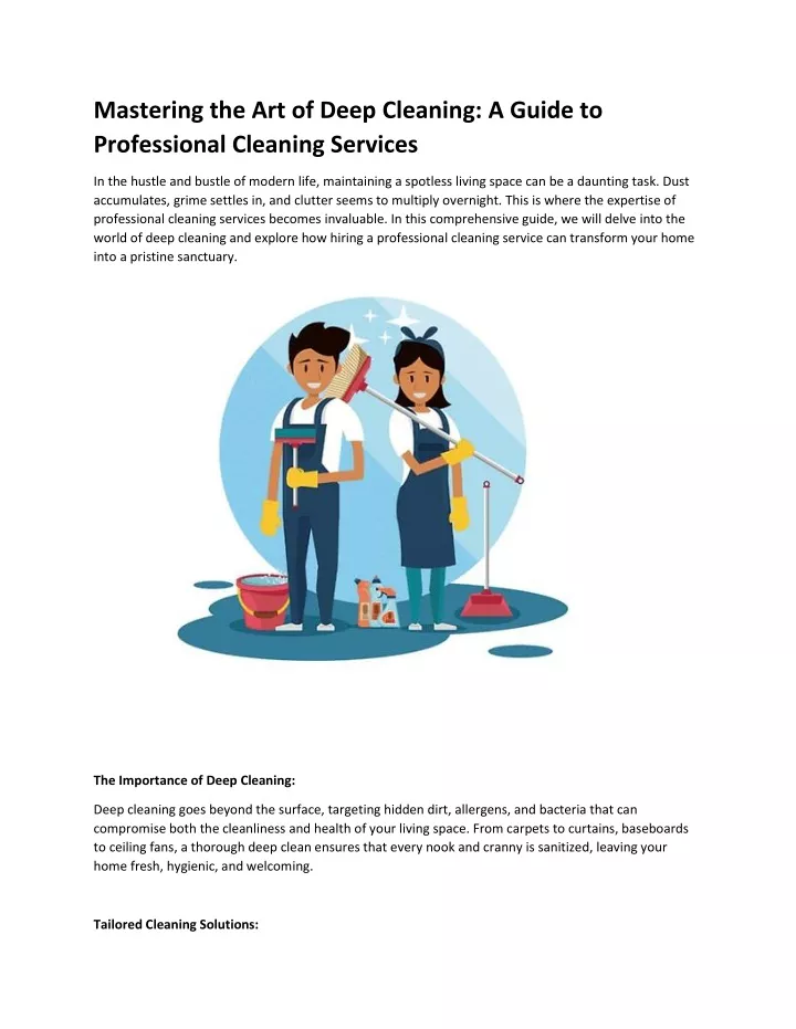 mastering the art of deep cleaning a guide