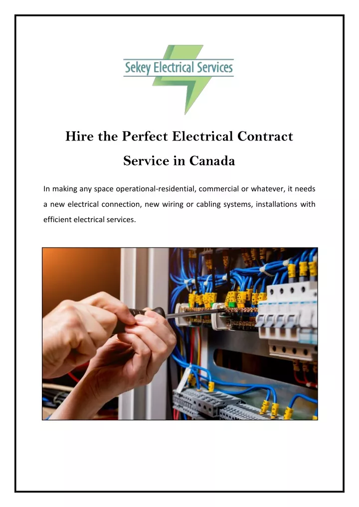 hire the perfect electrical contract