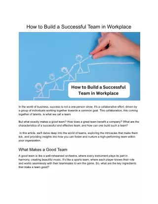 How to Build a Successful Team in Workplace- Off page