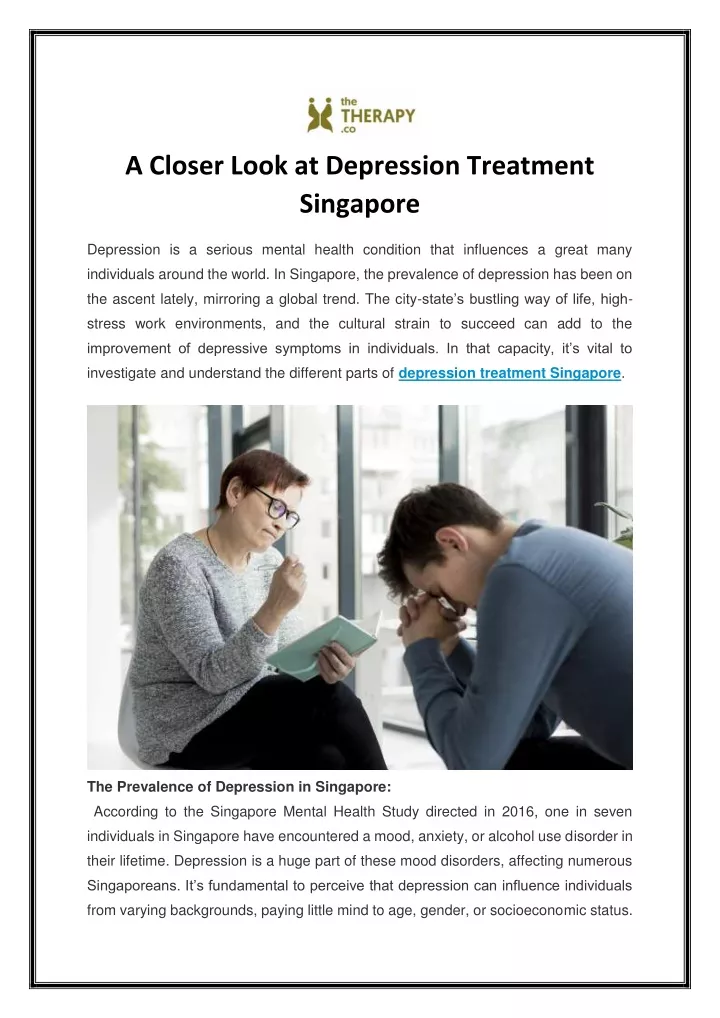 a closer look at depression treatment singapore