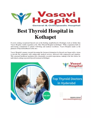 Best Thyroid Hospital in Kothapet