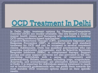 OCD Treatment In Delhi