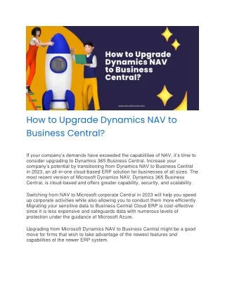 How to Upgrade Dynamics NAV to Business Central?