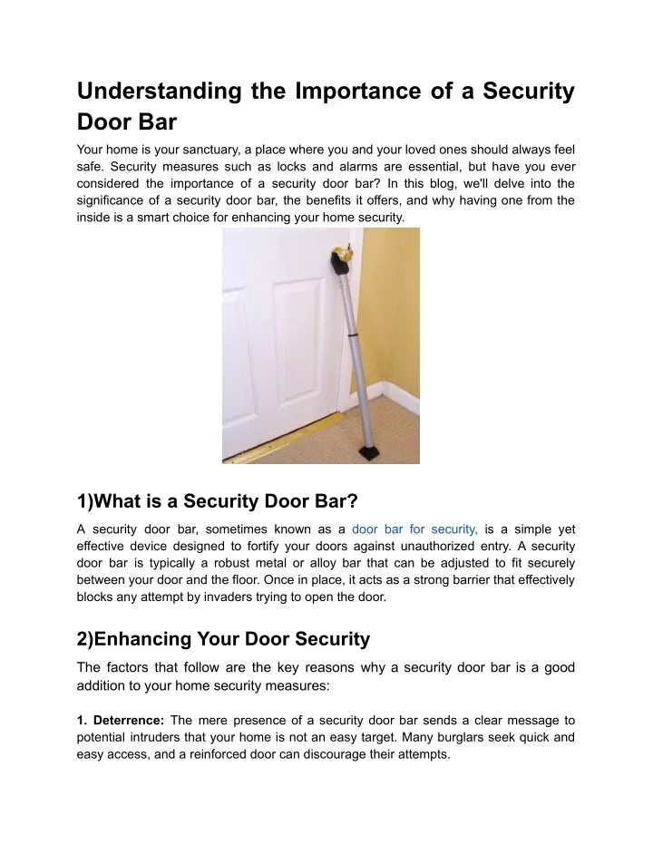 understanding the importance of a security door