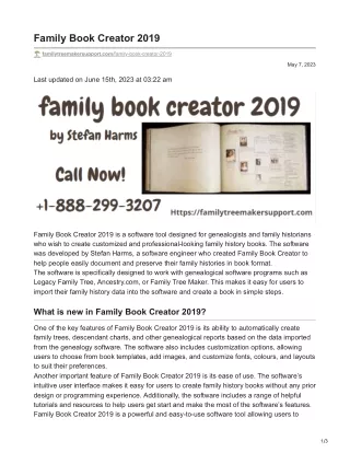 Family Book Creator 2019