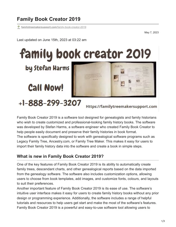 family book creator 2019