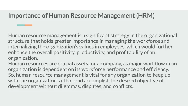 importance of human resource management hrm
