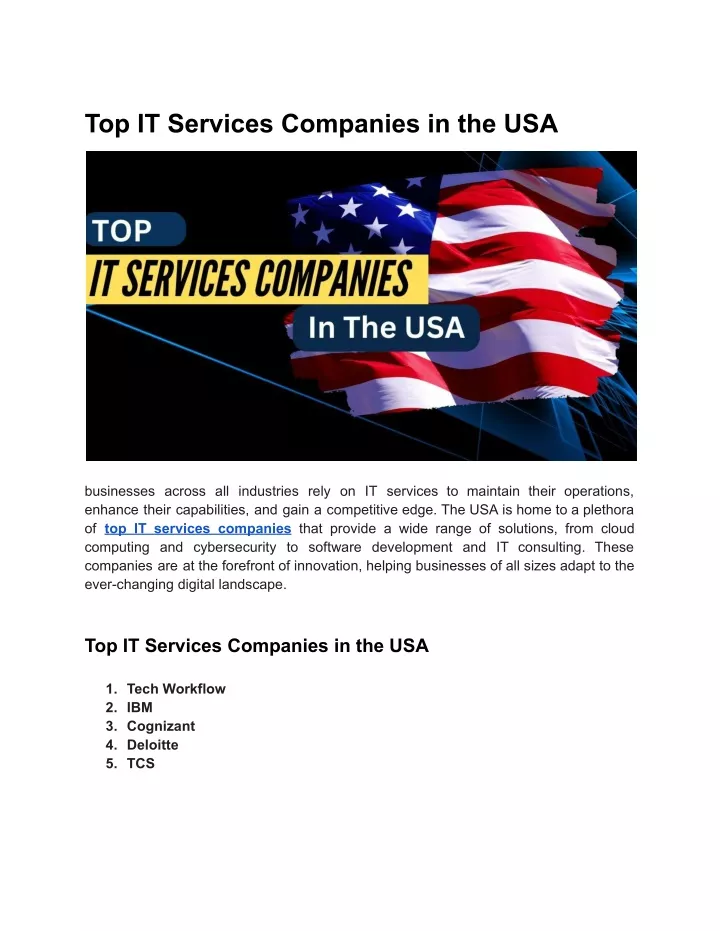 top it services companies in the usa