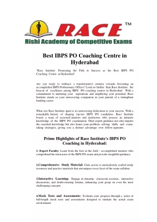 Best IBPS PO Coaching Centre in Hyderabad