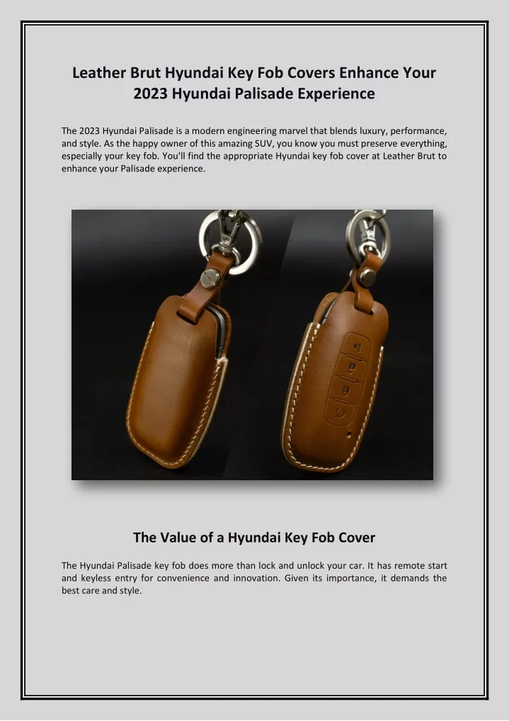 leather brut hyundai key fob covers enhance your