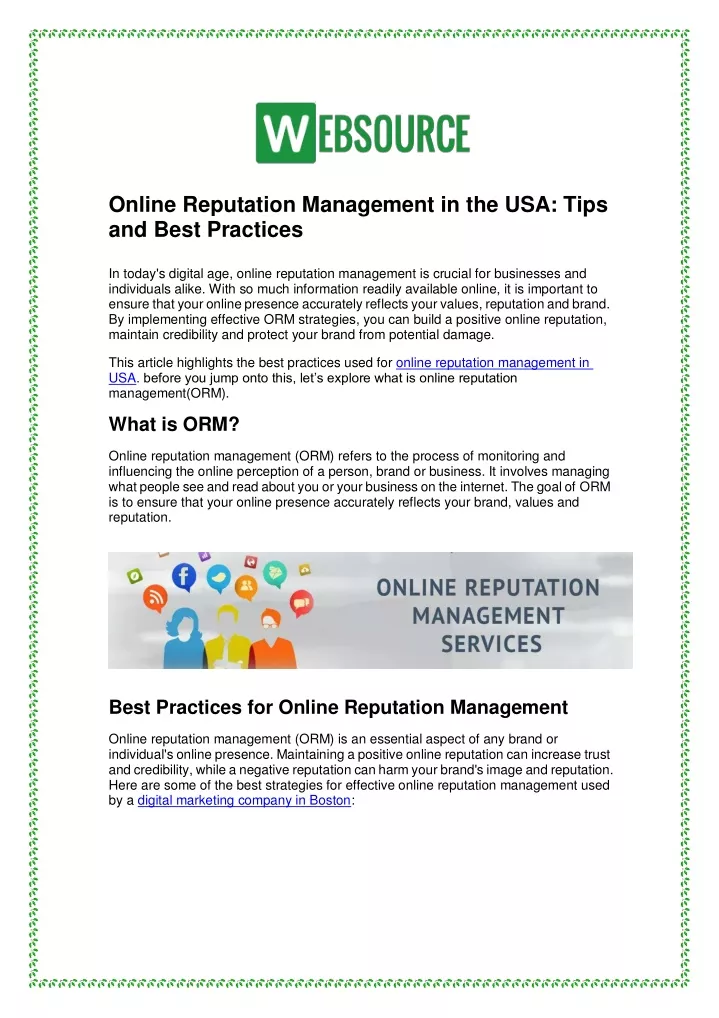 online reputation management in the usa tips