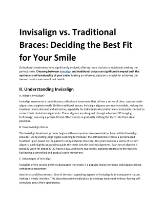 Invisalign vs. Traditional Braces - Deciding the Best Fit for Your Smile
