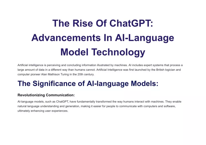 the rise of chatgpt advancements in ai language