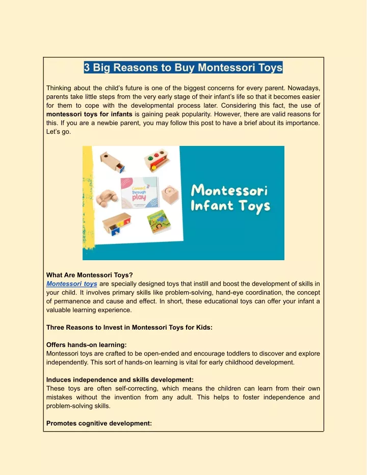 3 big reasons to buy montessori toys