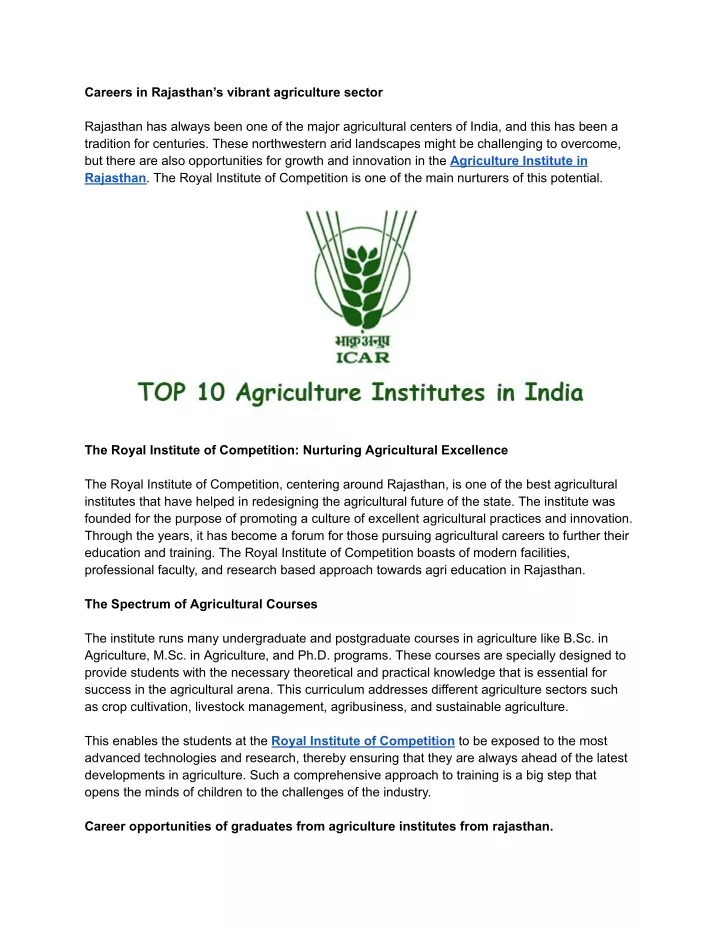 careers in rajasthan s vibrant agriculture sector