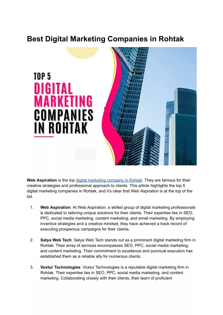 best digital marketing companies in rohtak