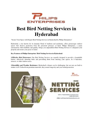Best Bird Netting Services