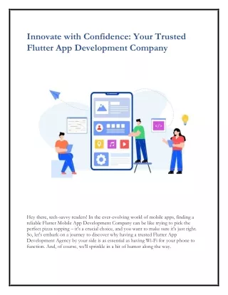 Innovate with Confidence: Your Trusted Flutter App Development Company